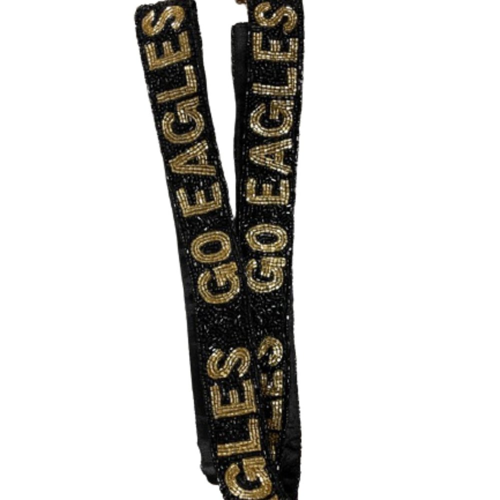 GO EAGLES BEADED PURSE STRAP. GREAT FOR USM FANS COLLEGIATE COLLEGE GUITAR BAGS